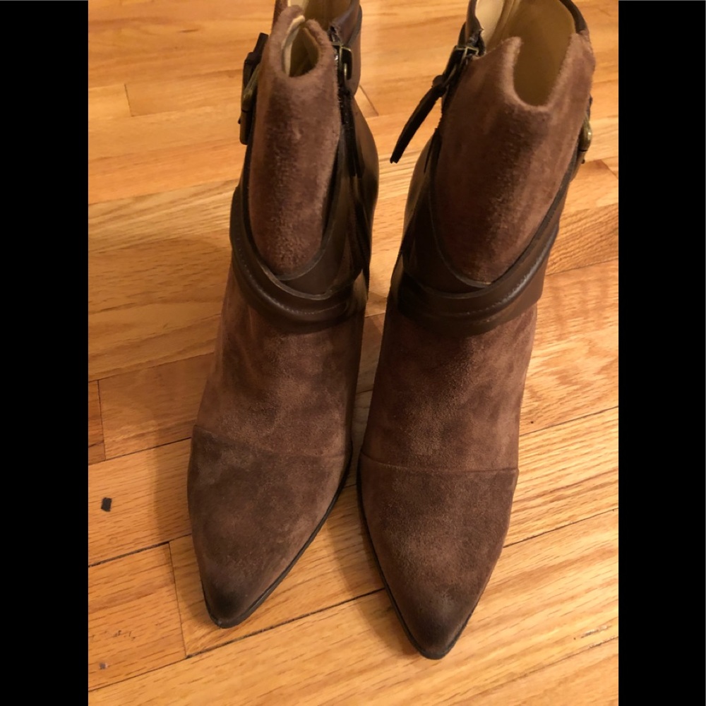 Joe’s aged look brown suede ankle boots sz 10 - Picture 2 of 6
